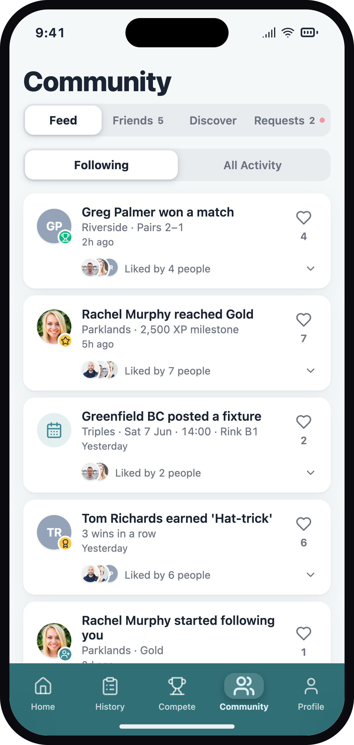 MatchPlanner social feed