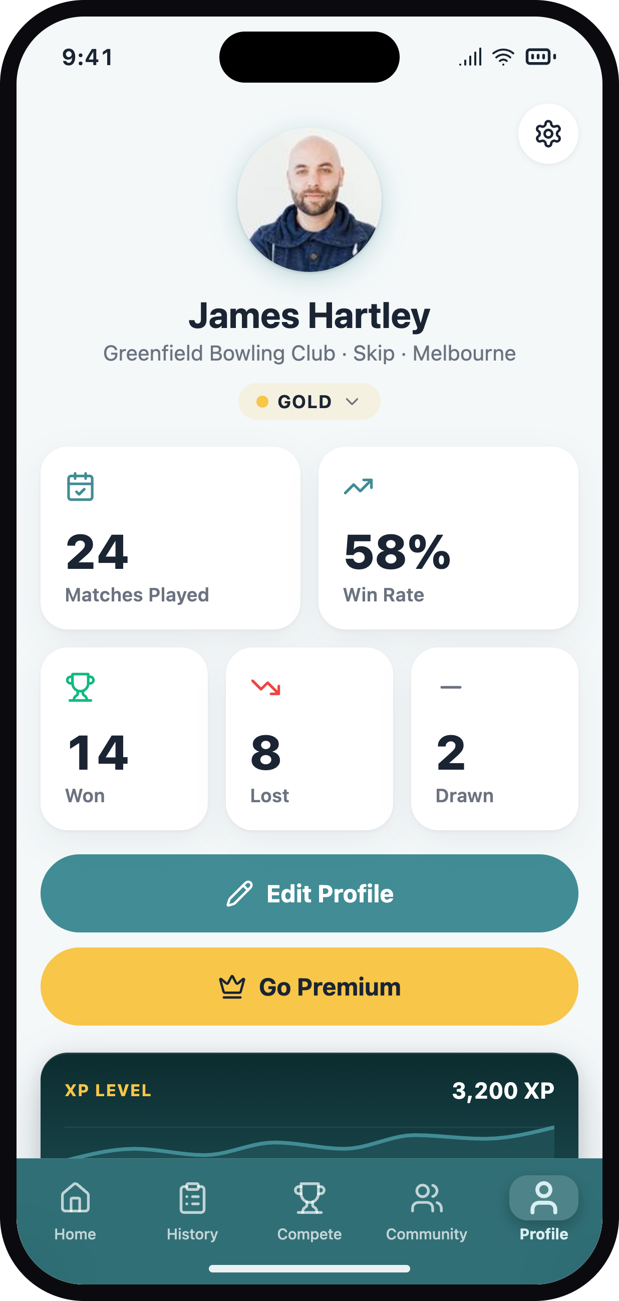 MatchPlanner player profile